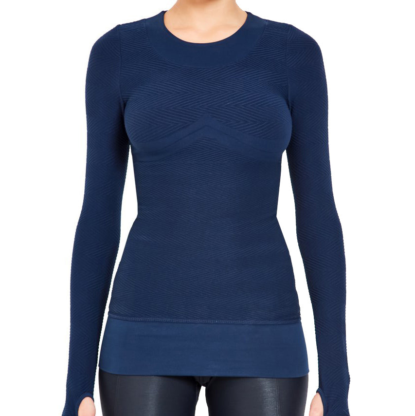 Herringbone Seamless Long Sleeve Top- High Compression
