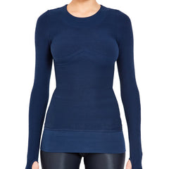 Herringbone Seamless Long Sleeve Top- High Compression